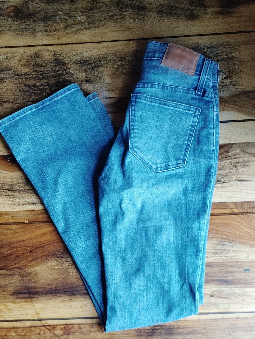 Jcrew Curvy Full Length Demi Boot Med Wash Sz 26